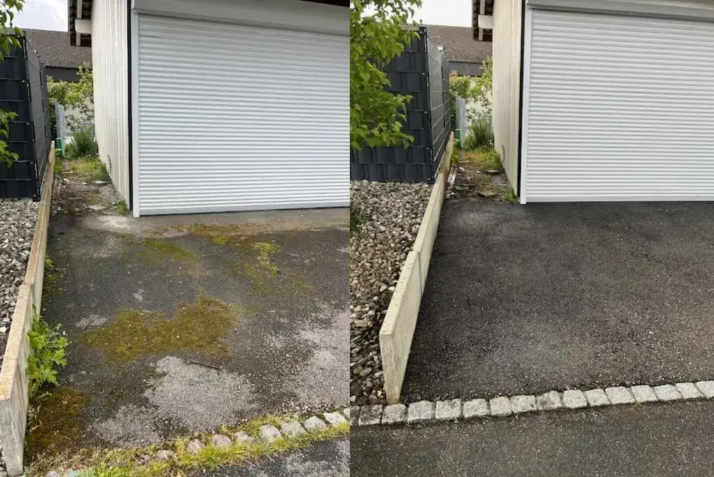 Steinplattenreinigung im Vergleich