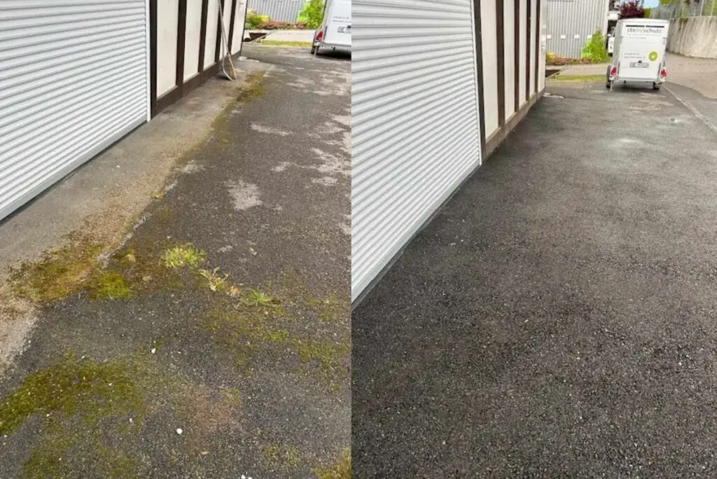 Steinreinigung Vergleich vor und nach