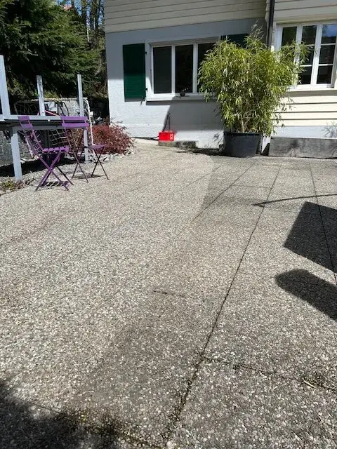 Steinplatten reinigen im Detail
